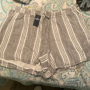 hollister striped linen shorts. NWT